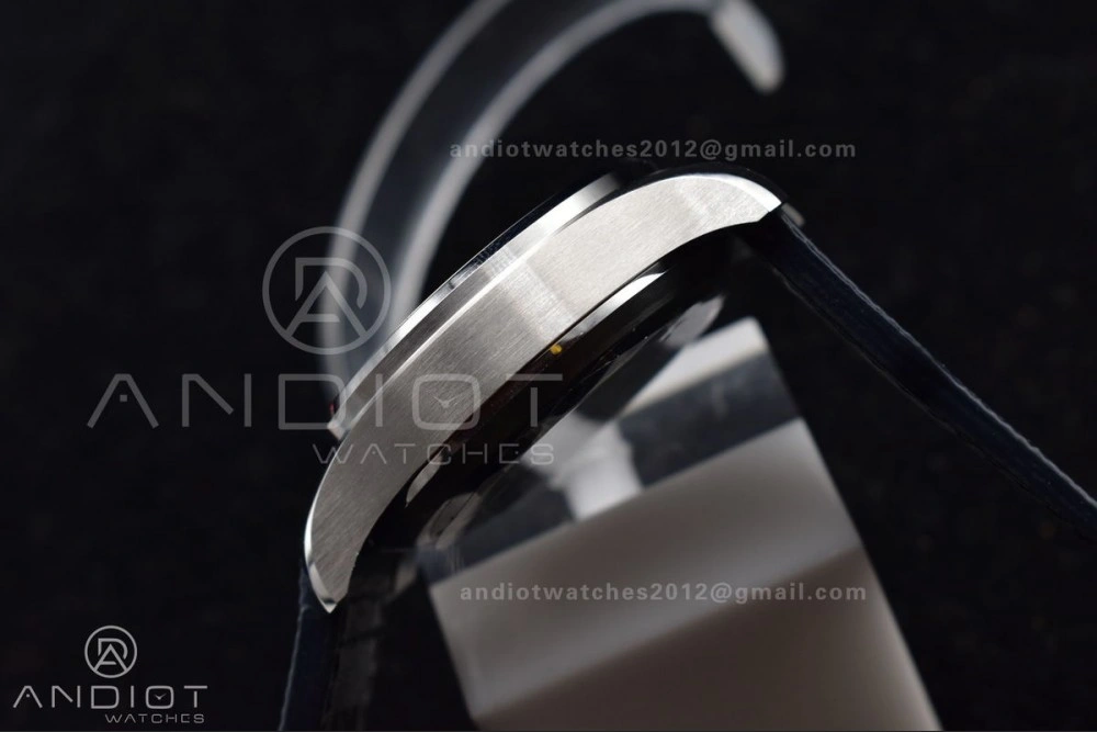 Pilot Chrono SS AZF 1:1 Best Edition Blue Dial Orange Hand on Blue Leather Strap A7750