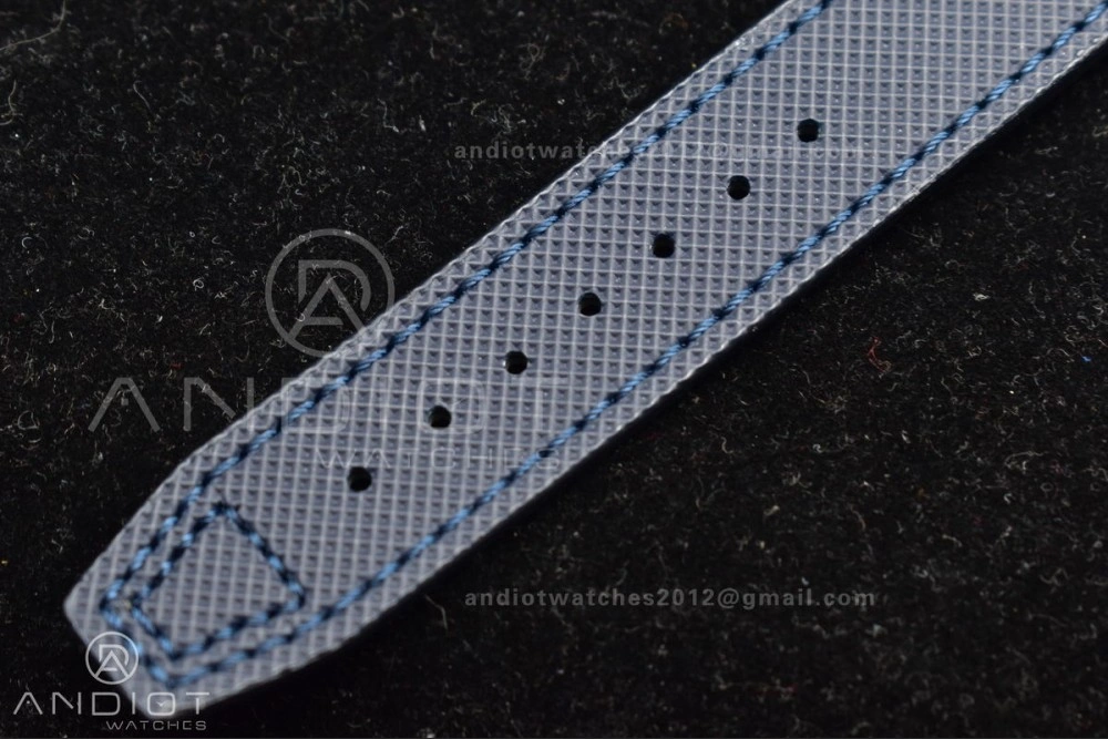 Pilot Chrono SS AZF 1:1 Best Edition Blue Dial Orange Hand on Blue Leather Strap A7750