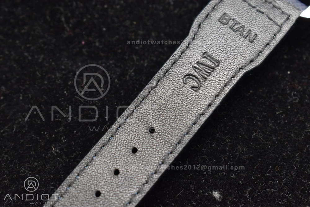 Pilot Chrono SS AZF 1:1 Best Edition Blue Dial Orange Hand on Blue Leather Strap A7750