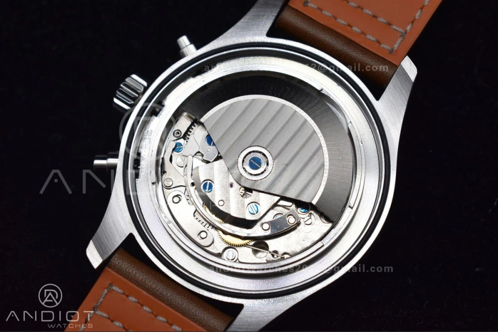 Pilot Chronograph IW377726 ZF 1:1 Best Edition Green Dial on Brown Leather Strap A7750 V2