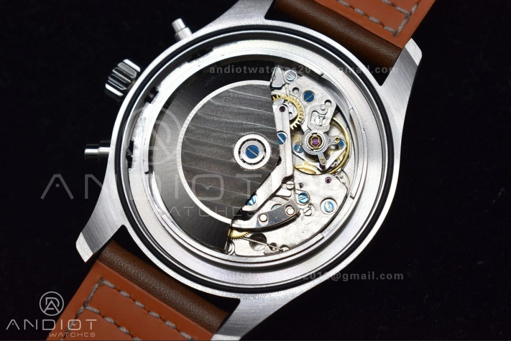 Pilot Chronograph IW377726 ZF 1:1 Best Edition Green Dial on Brown Leather Strap A7750 V2