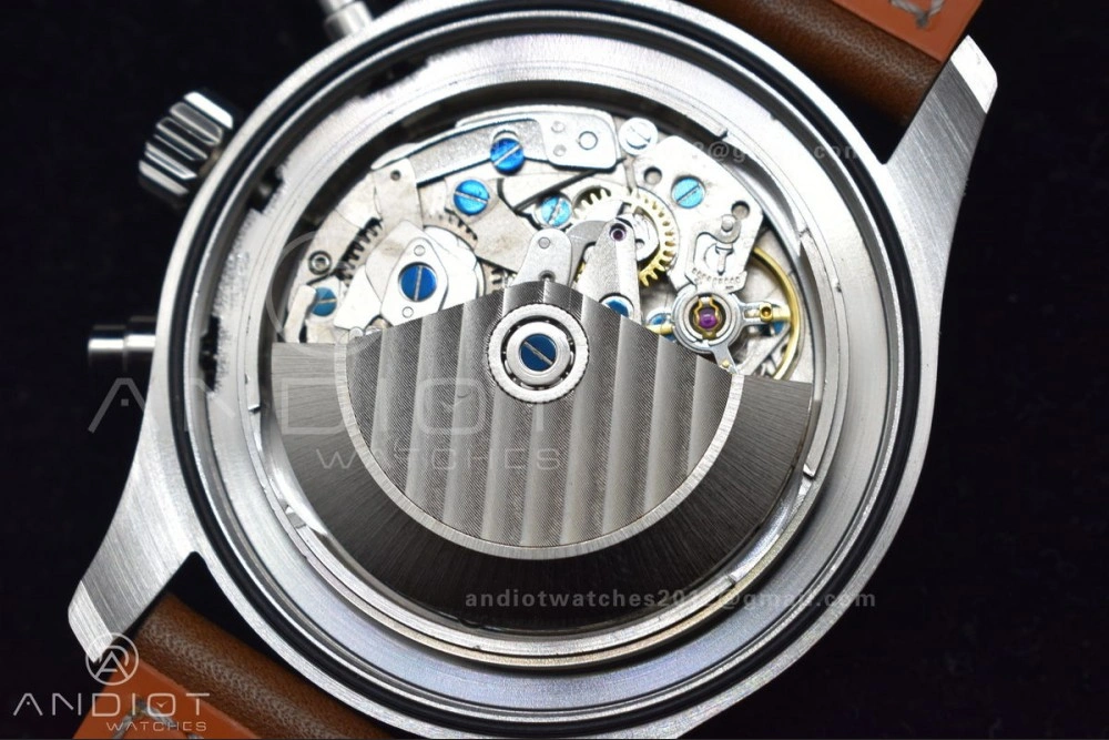 Pilot Chronograph IW377726 ZF 1:1 Best Edition Green Dial on Brown Leather Strap A7750 V2