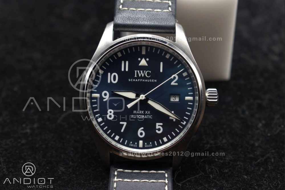Pilot Mark XX IW328203 ZF 1:1 Best Edition Blue Dial on Dark Blue Leather Strap A32111