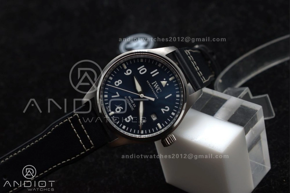Pilot Mark XX IW328203 ZF 1:1 Best Edition Blue Dial on Dark Blue Leather Strap A32111