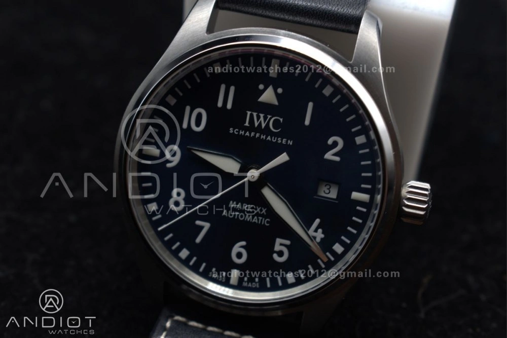 Pilot Mark XX IW328203 ZF 1:1 Best Edition Blue Dial on Dark Blue Leather Strap A32111