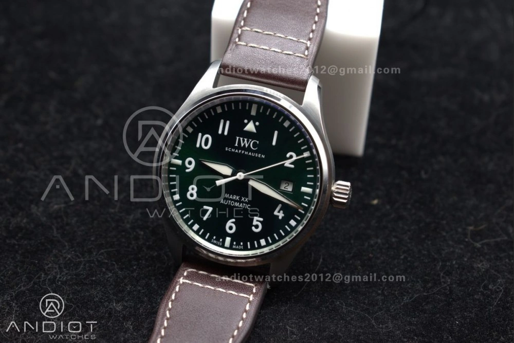 Pilot Mark XX IW328205 ZF 1:1 Best Edition Green Dial on Brown Leather Strap A32111