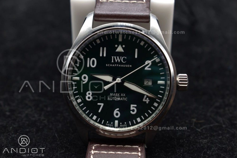 Pilot Mark XX IW328205 ZF 1:1 Best Edition Green Dial on Brown Leather Strap A32111