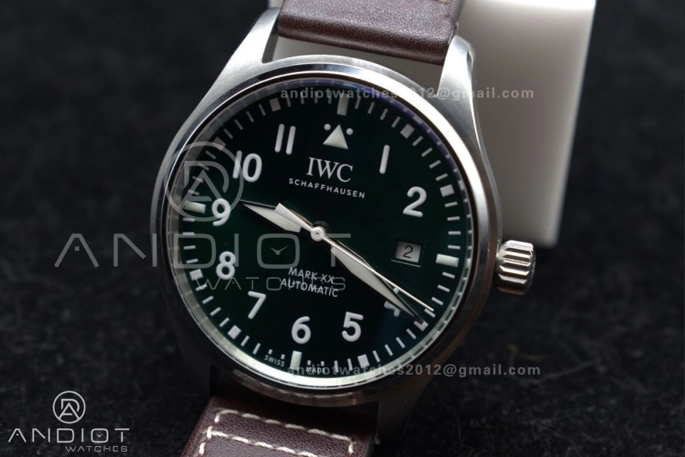 Pilot Mark XX IW328205 ZF 1:1 Best Edition Green Dial on Brown Leather Strap A32111