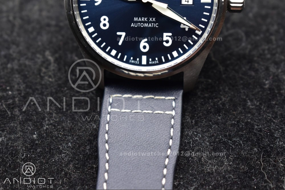 Pilot Mark XX V7F 1:1 Best Edition Blue Dial on Blue Leather Strap A2892