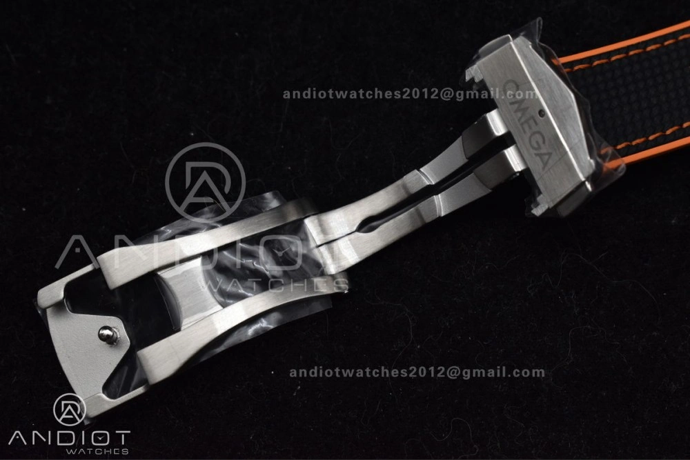 Planet Ocean 43.5mm SS VSF 1:1 Best Edition Black Orange Bezel Black Dial on Nylon Strap A8900 Super Clone V2