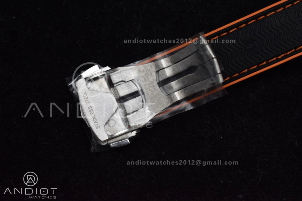 Planet Ocean 43.5mm SS VSF 1:1 Best Edition Black Orange Bezel Black Dial on Nylon Strap A8900 Super Clone V2