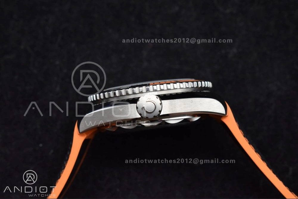 Planet Ocean 43.5mm SS VSF 1:1 Best Edition Black Orange Bezel Black Dial on Nylon Strap A8900 Super Clone V2