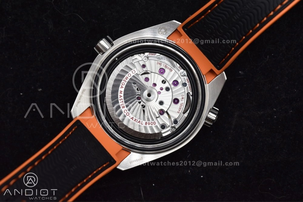 Planet Ocean 43.5mm SS VSF 1:1 Best Edition Black Orange Bezel Black Dial on Nylon Strap A8900 Super Clone V2