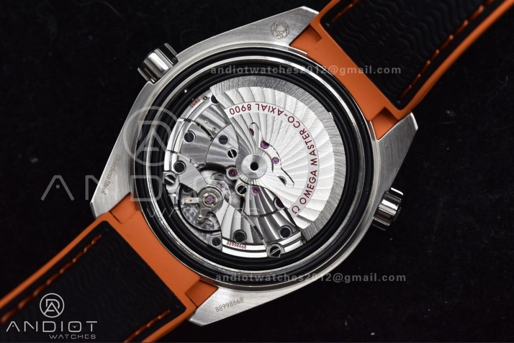 Planet Ocean 43.5mm SS VSF 1:1 Best Edition Black Orange Bezel Black Dial on Nylon Strap A8900 Super Clone V2