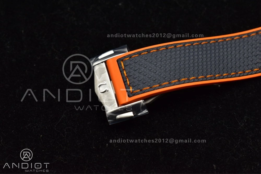 Planet Ocean 43.5mm SS VSF 1:1 Best Edition Black Orange Bezel Gray Dial on Nylon Strap A8900 Super Clone V2