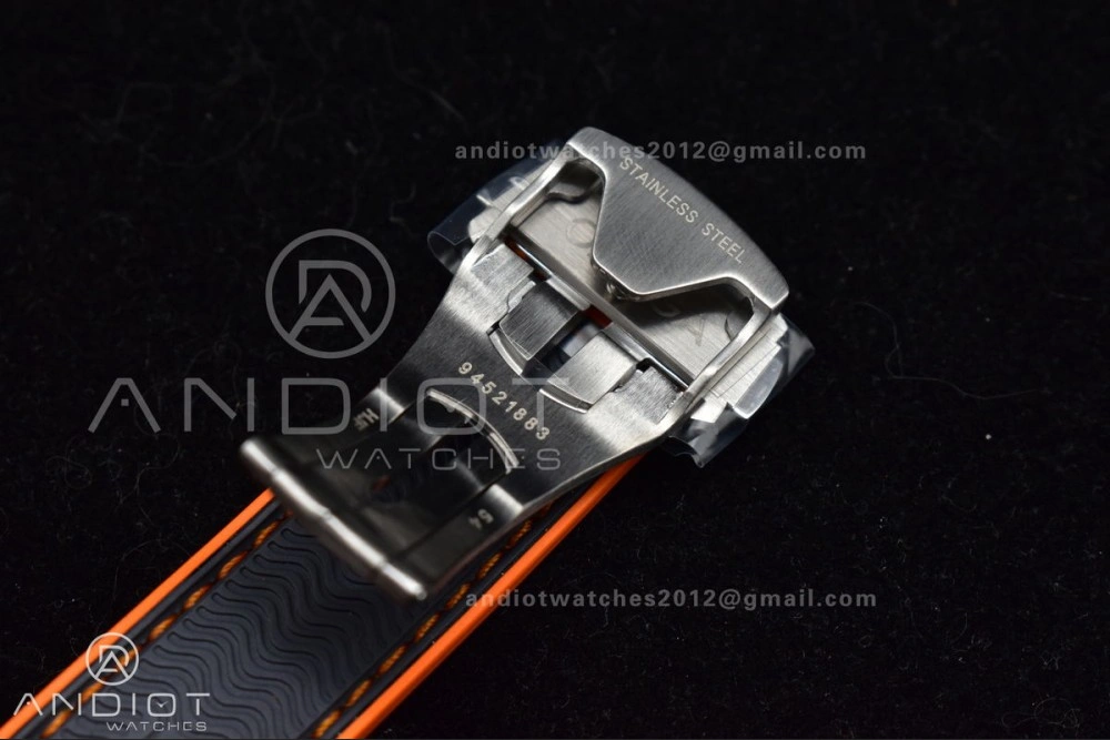 Planet Ocean 43.5mm SS VSF 1:1 Best Edition Black Orange Bezel Gray Dial on Nylon Strap A8900 Super Clone V2