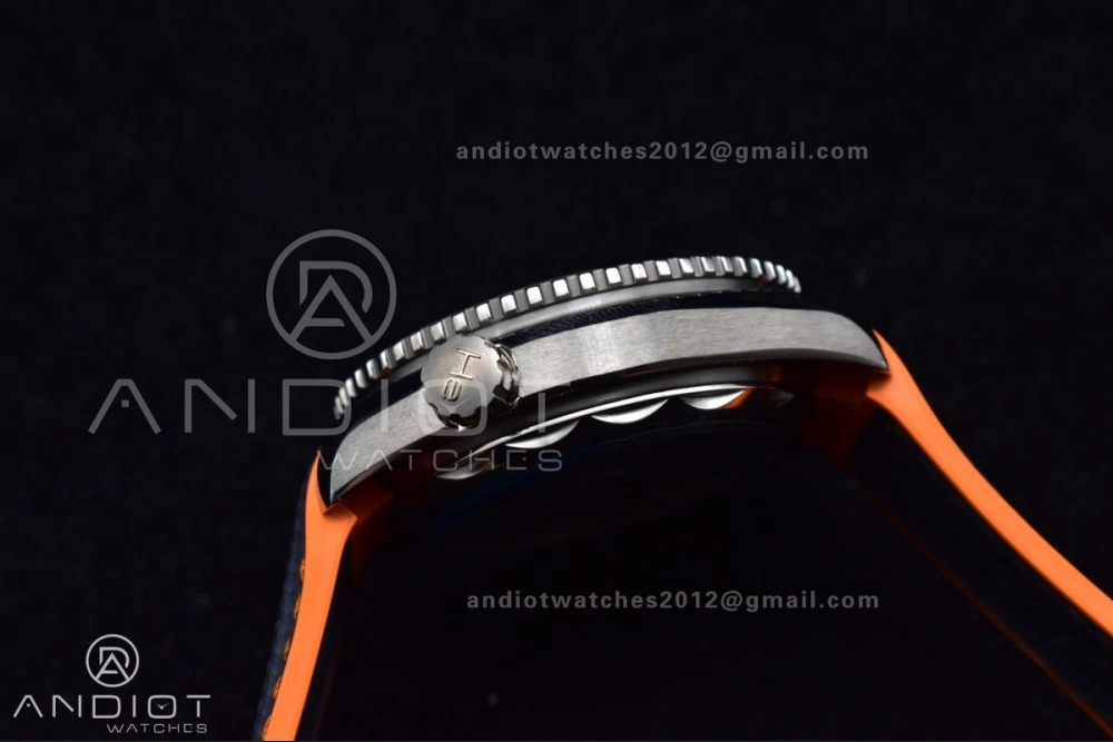 Planet Ocean 43.5mm SS VSF 1:1 Best Edition Black Orange Bezel Gray Dial on Nylon Strap A8900 Super Clone V2