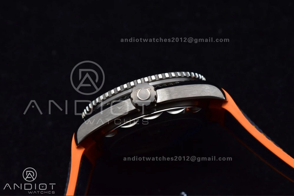Planet Ocean 43.5mm SS VSF 1:1 Best Edition Black Orange Bezel Gray Dial on Nylon Strap A8900 Super Clone V2
