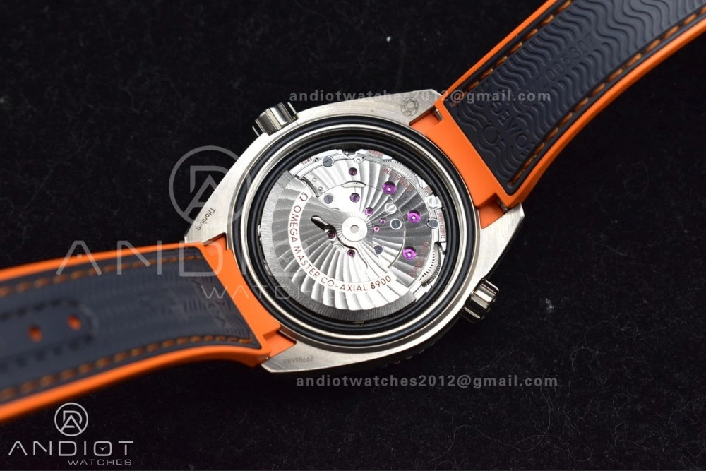 Planet Ocean 43.5mm SS VSF 1:1 Best Edition Black Orange Bezel Gray Dial on Nylon Strap A8900 Super Clone V2