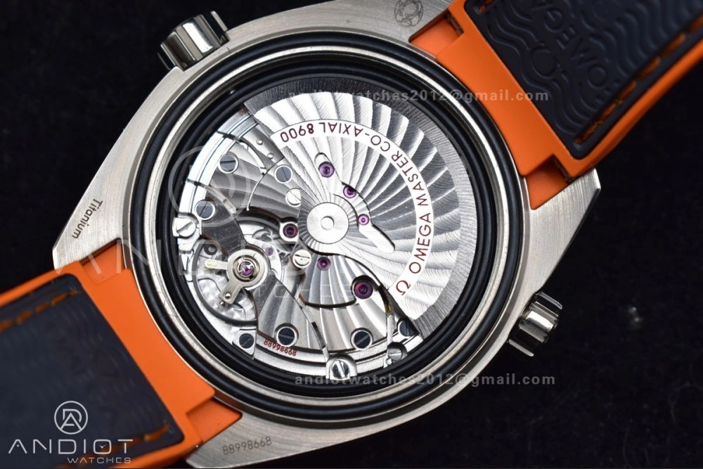 Planet Ocean 43.5mm SS VSF 1:1 Best Edition Black Orange Bezel Gray Dial on Nylon Strap A8900 Super Clone V2