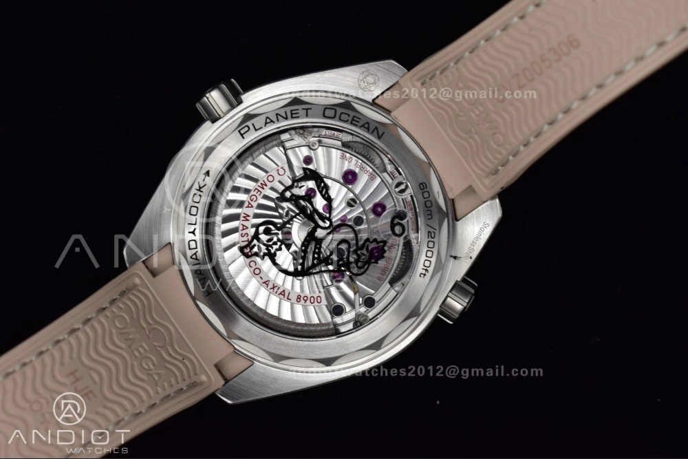 Planet Ocean 43.5mm SS VSF 1:1 Best Edition Brown Bezel Sand Dial on Sand Rubber Strap A8900 Super Clone