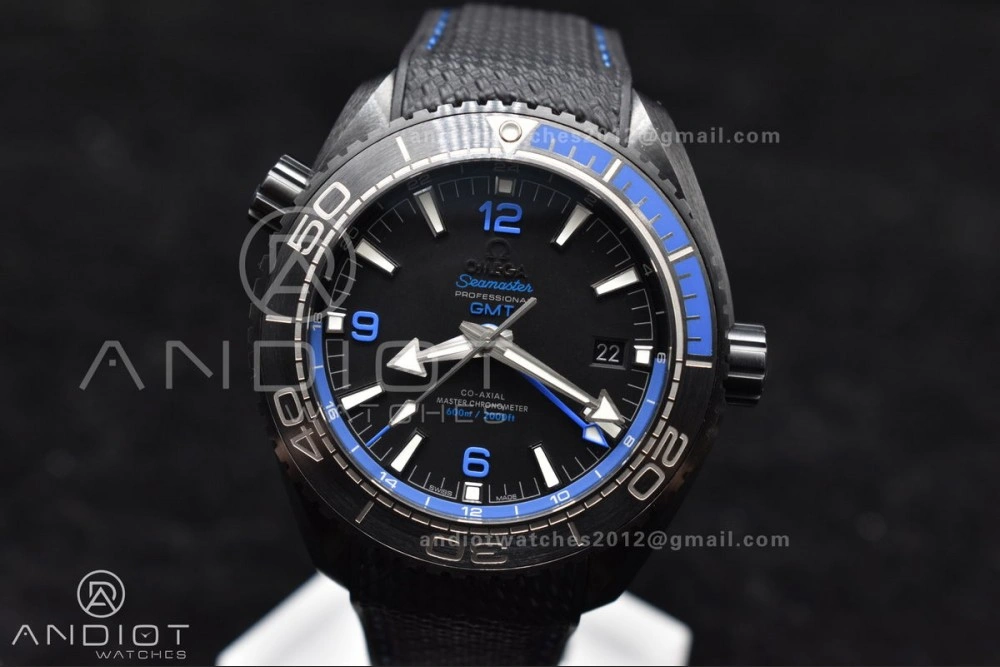 Planet Ocean 45.5mm Deep Black Blue Real Ceramic VSF 1:1 Best Edition on Black Nylon Strap A8906 Super Clone