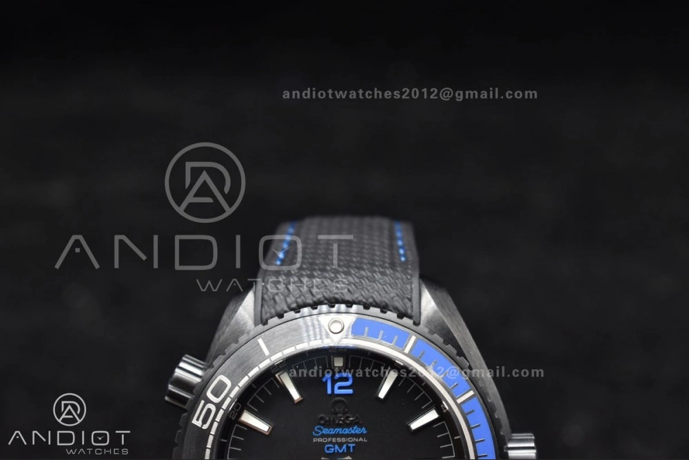 Planet Ocean 45.5mm Deep Black Blue Real Ceramic VSF 1:1 Best Edition on Black Nylon Strap A8906 Super Clone