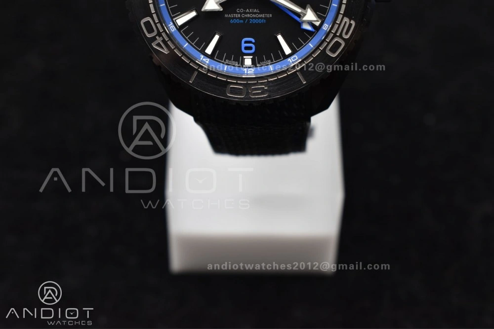 Planet Ocean 45.5mm Deep Black Blue Real Ceramic VSF 1:1 Best Edition on Black Nylon Strap A8906 Super Clone