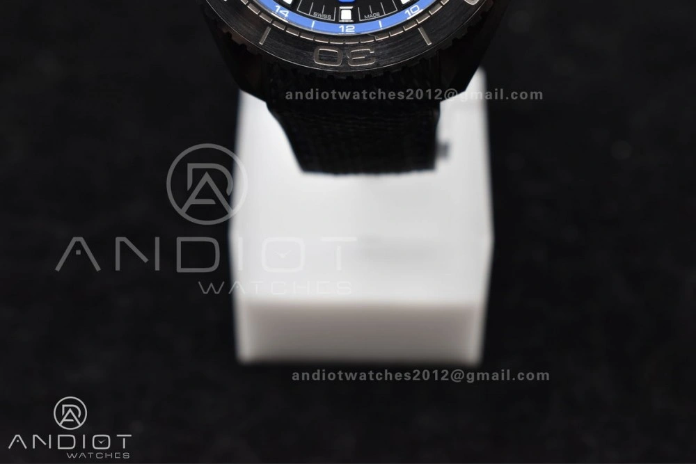 Planet Ocean 45.5mm Deep Black Blue Real Ceramic VSF 1:1 Best Edition on Black Nylon Strap A8906 Super Clone