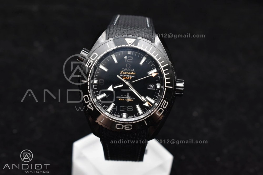 Planet Ocean 45.5mm Deep Black Real Ceramic VSF 1:1 Best Edition on Black Nylon Strap A8906 Super Clone