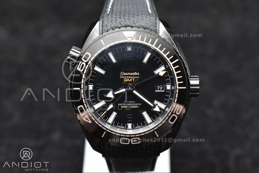 Planet Ocean 45.5mm Deep Black Real Ceramic VSF 1:1 Best Edition on Black Nylon Strap A8906 Super Clone