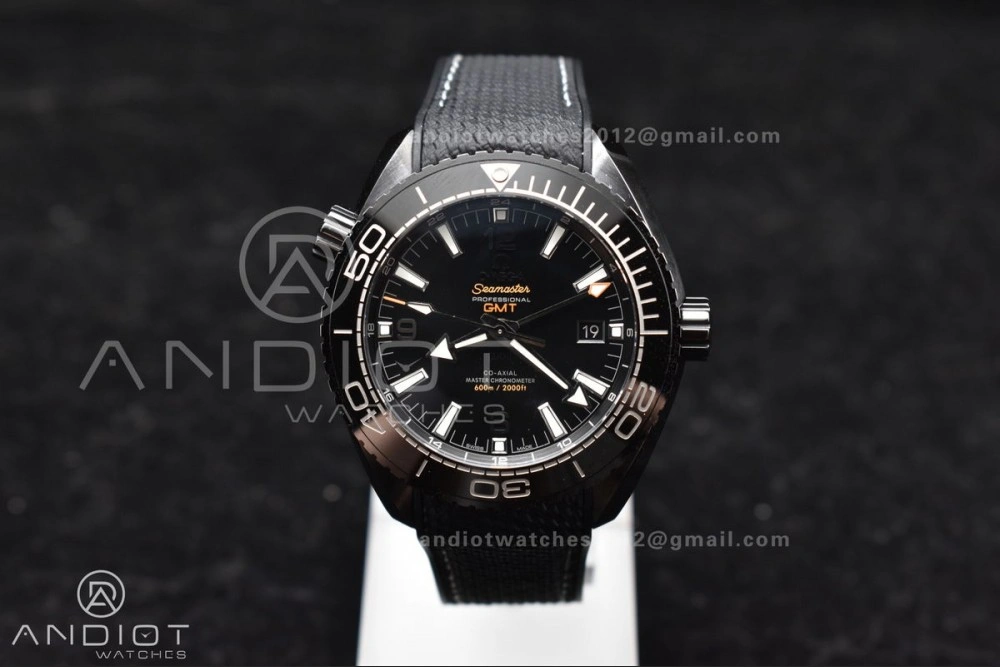 Planet Ocean 45.5mm Deep Black Real Ceramic VSF 1:1 Best Edition on Black Nylon Strap A8906 Super Clone