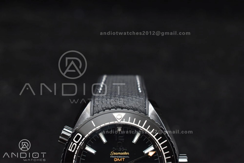 Planet Ocean 45.5mm Deep Black Real Ceramic VSF 1:1 Best Edition on Black Nylon Strap A8906 Super Clone