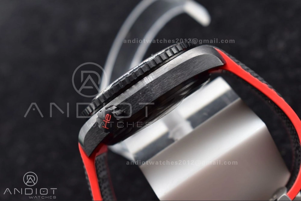 Planet Ocean 45.5mm Deep Black red Real Ceramic VSF 1:1 Best Edition on Black Nylon Strap A8906 Super Clone