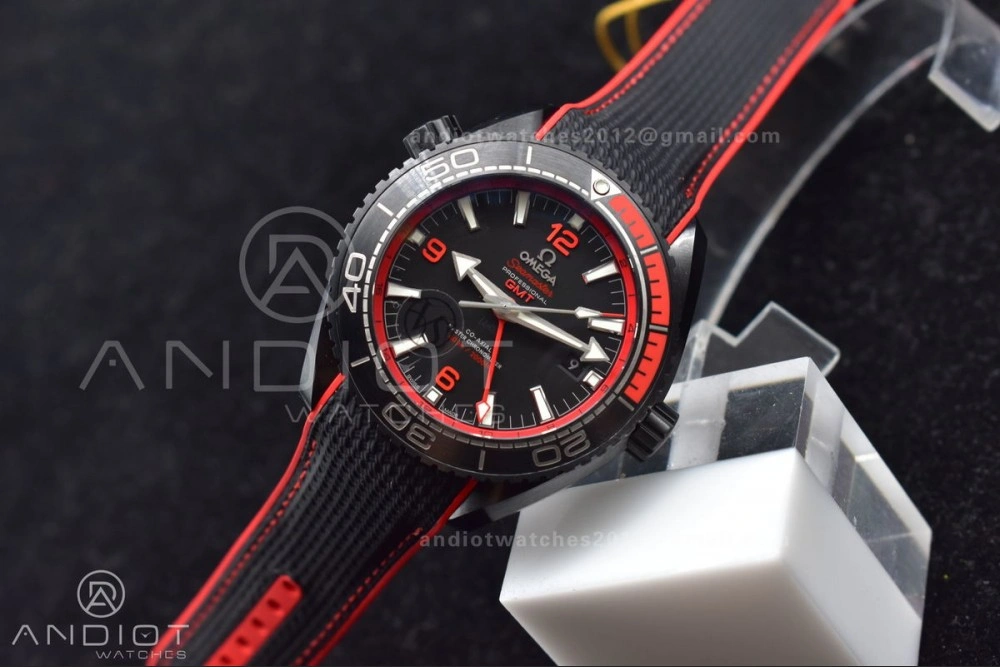 Planet Ocean 45.5mm Deep Black red Real Ceramic VSF 1:1 Best Edition on Black Nylon Strap A8906 Super Clone