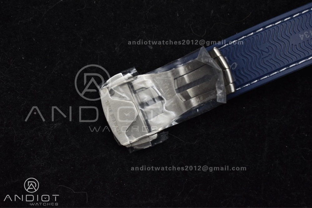 Planet Ocean 600M Co-Axial GMT 43.5mm VSF 1:1 Best Edition Blue Dial Blue Ceramic Bezel on Rubber Strap A8605 Super Clone