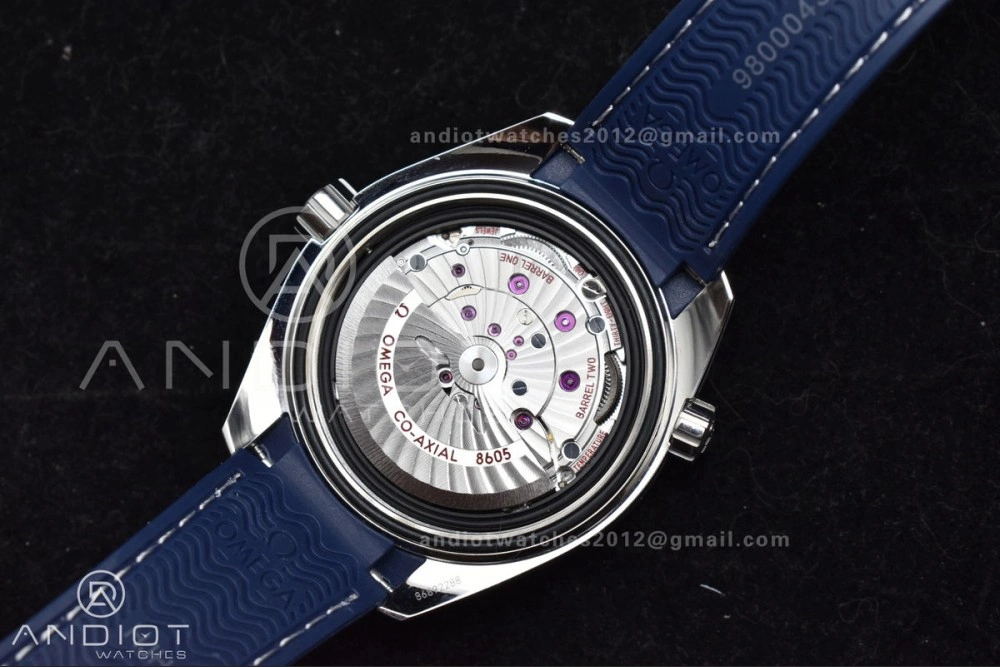 Planet Ocean 600M Co-Axial GMT 43.5mm VSF 1:1 Best Edition Blue Dial Blue Ceramic Bezel on Rubber Strap A8605 Super Clone