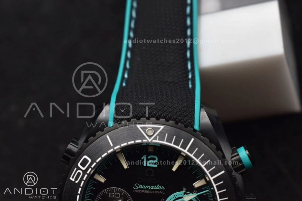 Planet Ocean Master Chrono Deep Black Ceramic M+SF 1:1 Best Edition Black Dial on Black Rubber Strap A9900