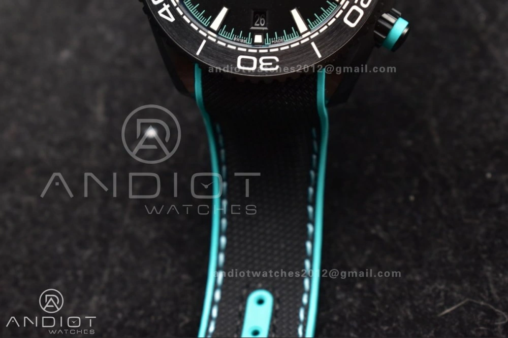 Planet Ocean Master Chrono Deep Black Ceramic M+SF 1:1 Best Edition Black Dial on Black Rubber Strap A9900