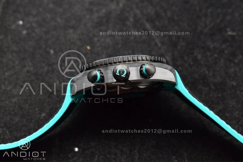 Planet Ocean Master Chrono Deep Black Ceramic M+SF 1:1 Best Edition Black Dial on Black Rubber Strap A9900