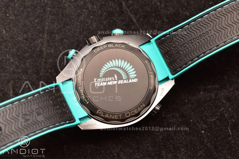 Planet Ocean Master Chrono Deep Black Ceramic M+SF 1:1 Best Edition Black Dial on Black Rubber Strap A9900