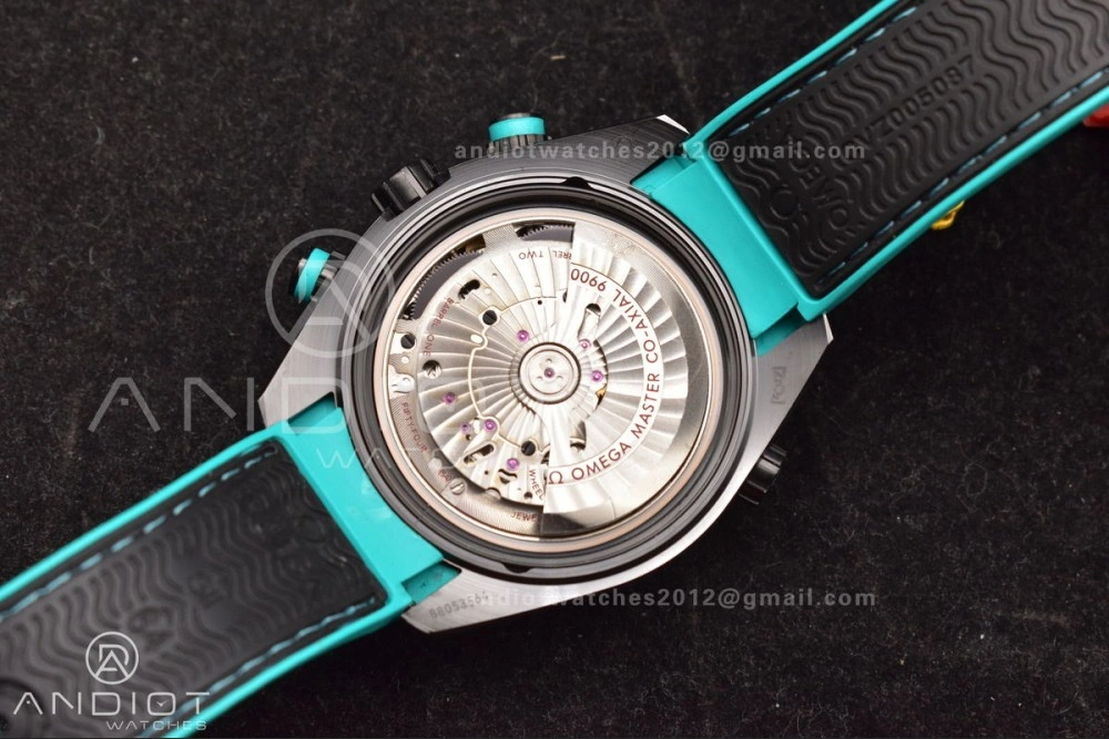 Planet Ocean Master Chrono Deep Black Ceramic M+SF 1:1 Best Edition Black Dial on Black Rubber Strap A9900