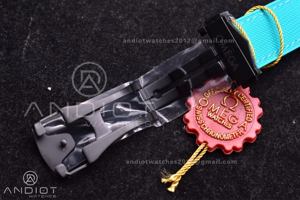 Planet Ocean Master Chrono Deep Black Ceramic M+SF 1:1 Best Edition Black Dial on Blue Rubber Strap A9900