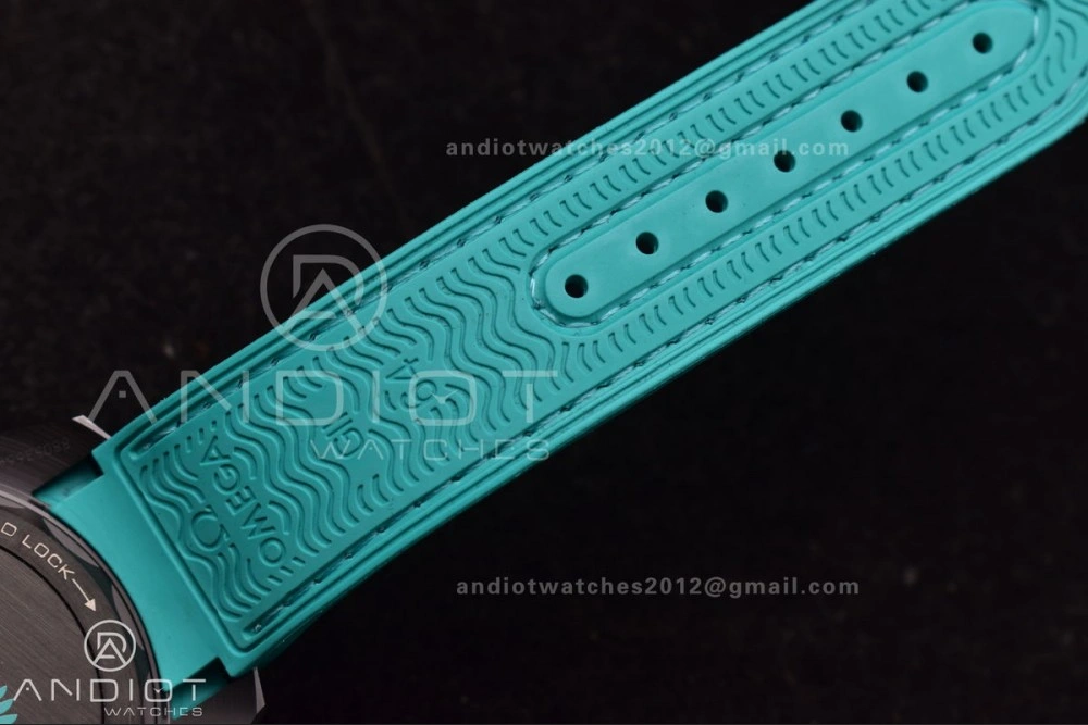 Planet Ocean Master Chrono Deep Black Ceramic M+SF 1:1 Best Edition Black Dial on Blue Rubber Strap A9900