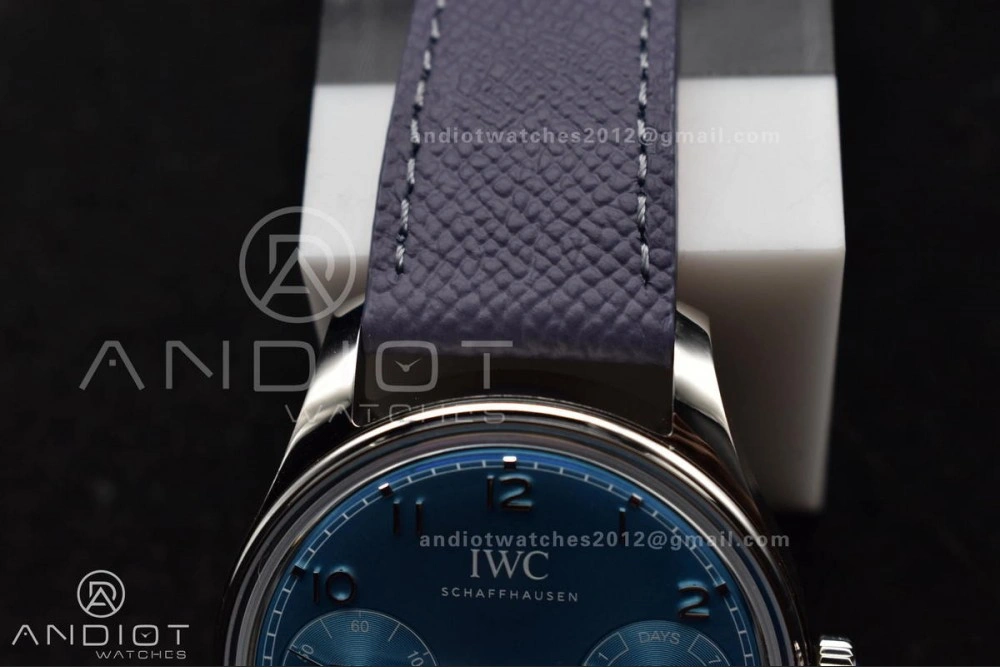 Portugieser Automatic 42mm SS APSF 1:1 Best Edition Ice Blue Dial on Purple Leather Strap A52011