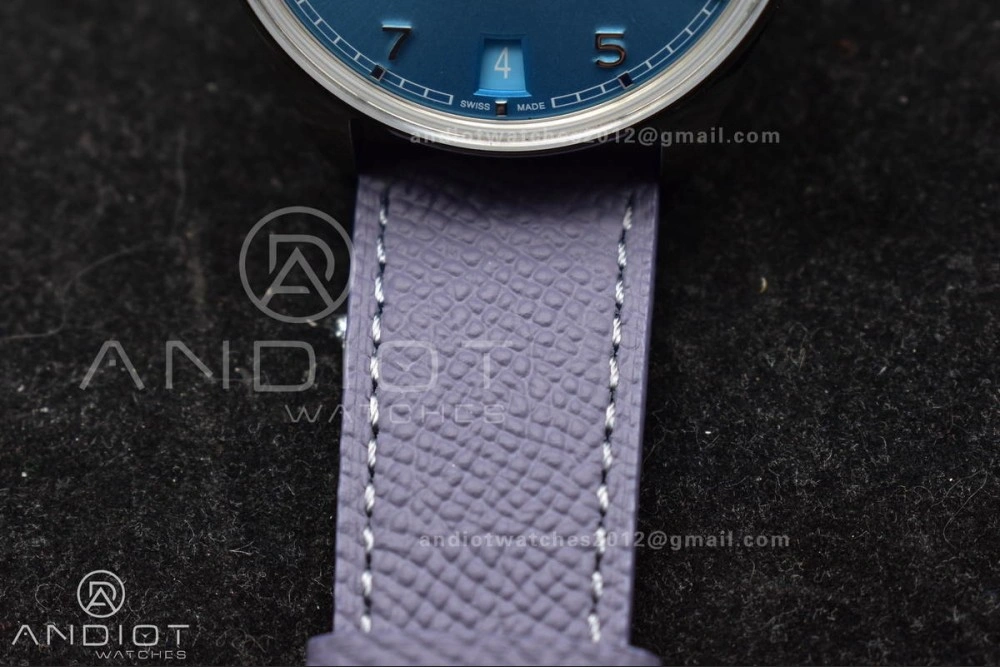 Portugieser Automatic 42mm SS APSF 1:1 Best Edition Ice Blue Dial on Purple Leather Strap A52011