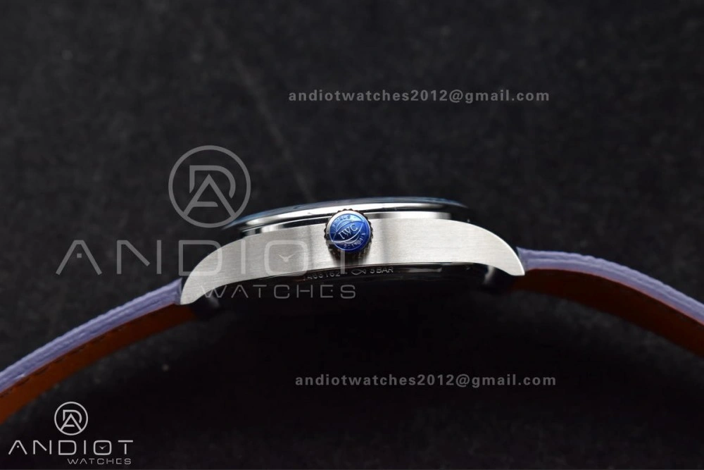 Portugieser Automatic 42mm SS APSF 1:1 Best Edition Ice Blue Dial on Purple Leather Strap A52011