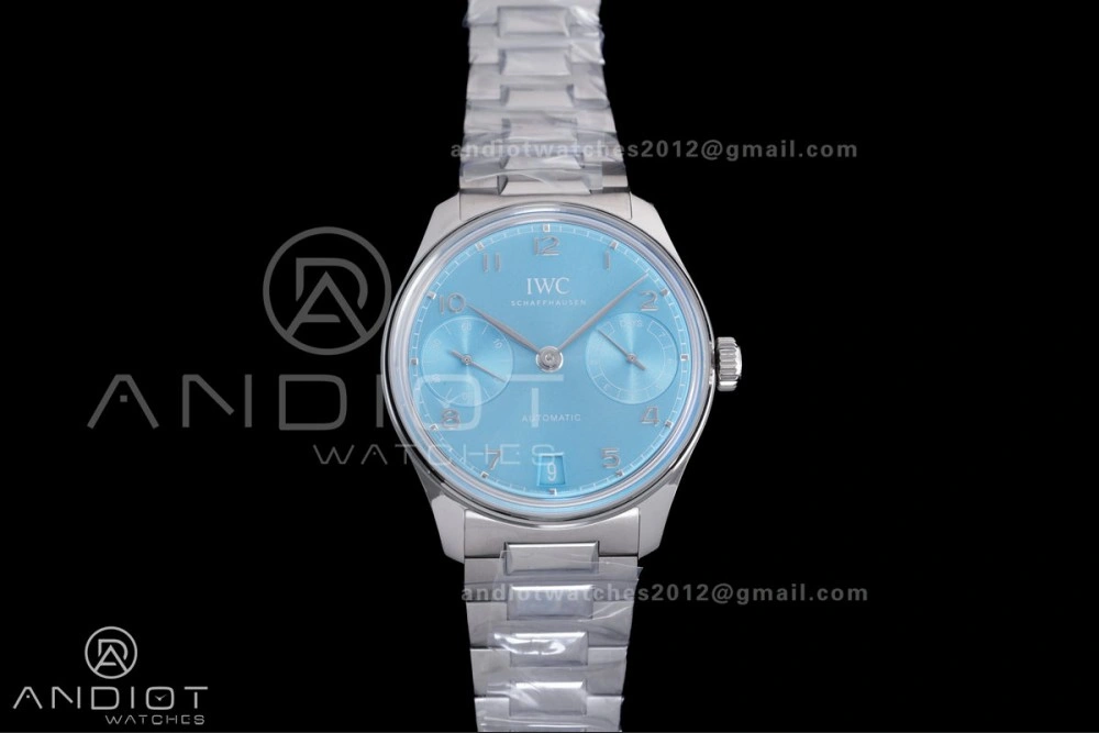 Portugieser Automatic 42mm SS APSF 1:1 Best Edition Ice Blue Dial on SS Bracelet A52010