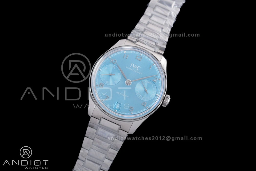 Portugieser Automatic 42mm SS APSF 1:1 Best Edition Ice Blue Dial on SS Bracelet A52010