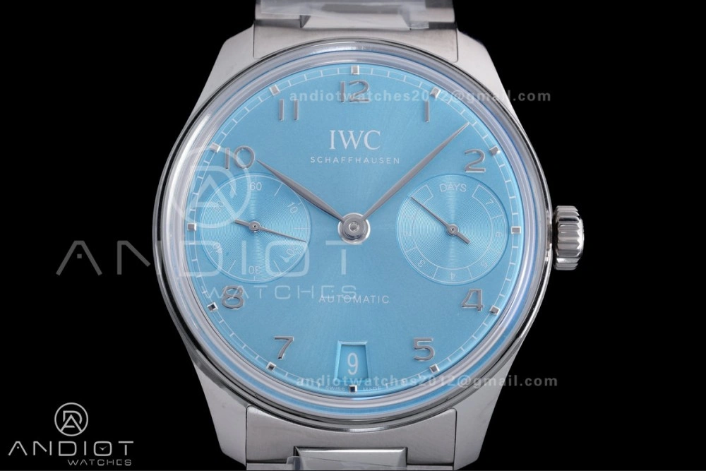 Portugieser Automatic 42mm SS APSF 1:1 Best Edition Ice Blue Dial on SS Bracelet A52010